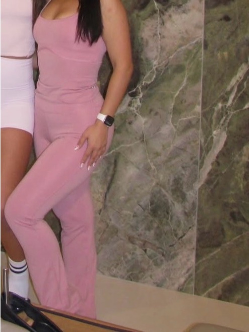Women's Pink High-Waist Flared Pants